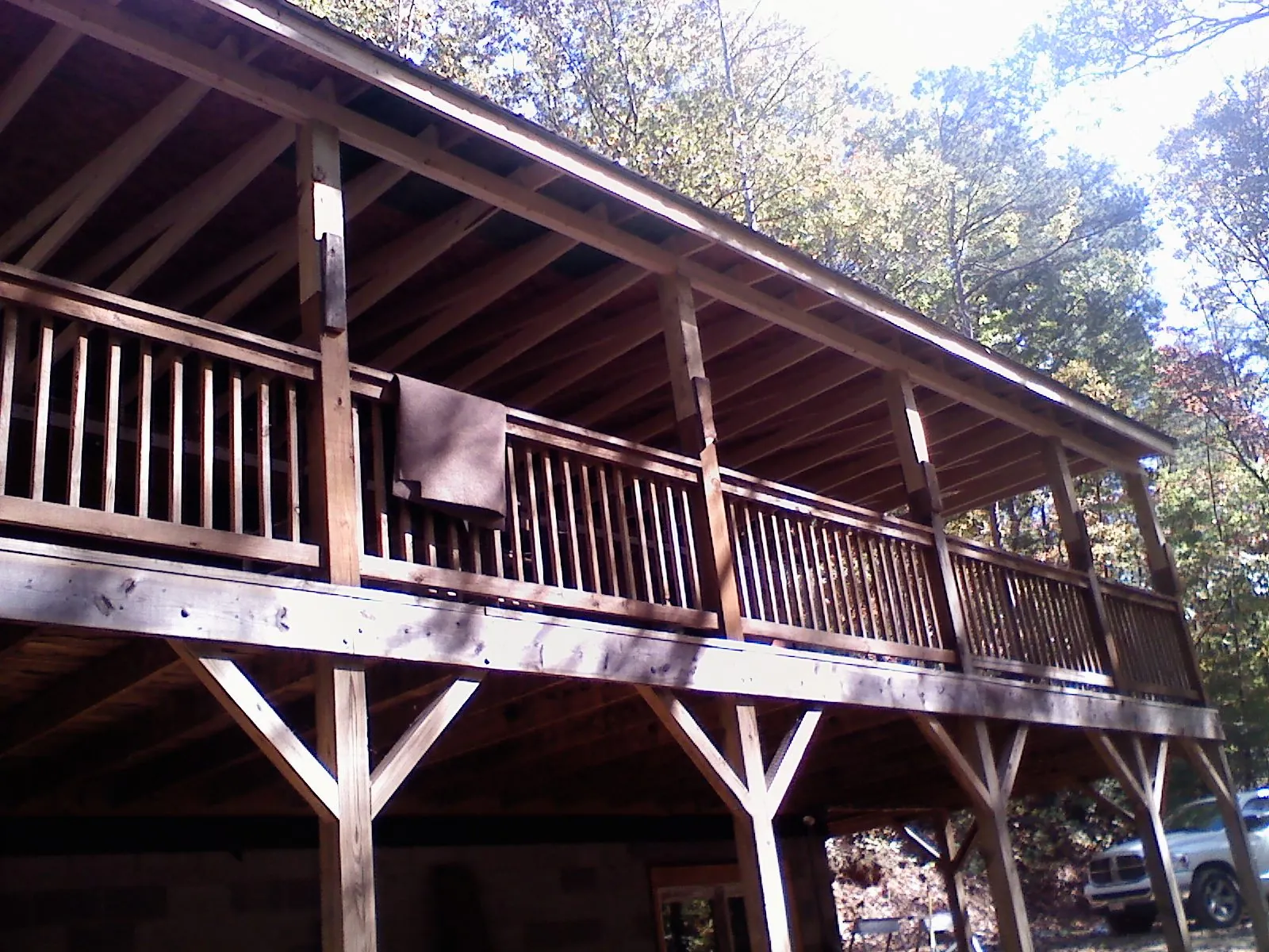 Timber framing under a new elevated porch and deck — Roof Leak Repair in Pilot Hill by Roofing Brothers
